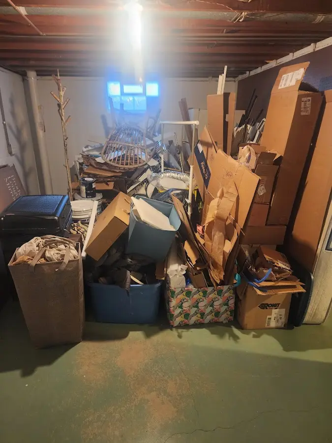 Roll-off dumpster container at job site for 20 Yard Dumpster Rental in Mosinee